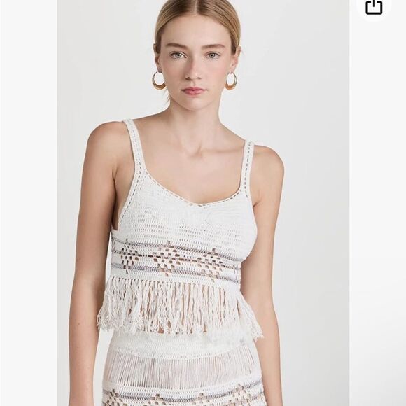 NWT MISA Los Angeles Fringe Crochet Top - Size Small - Picture 2 of 12